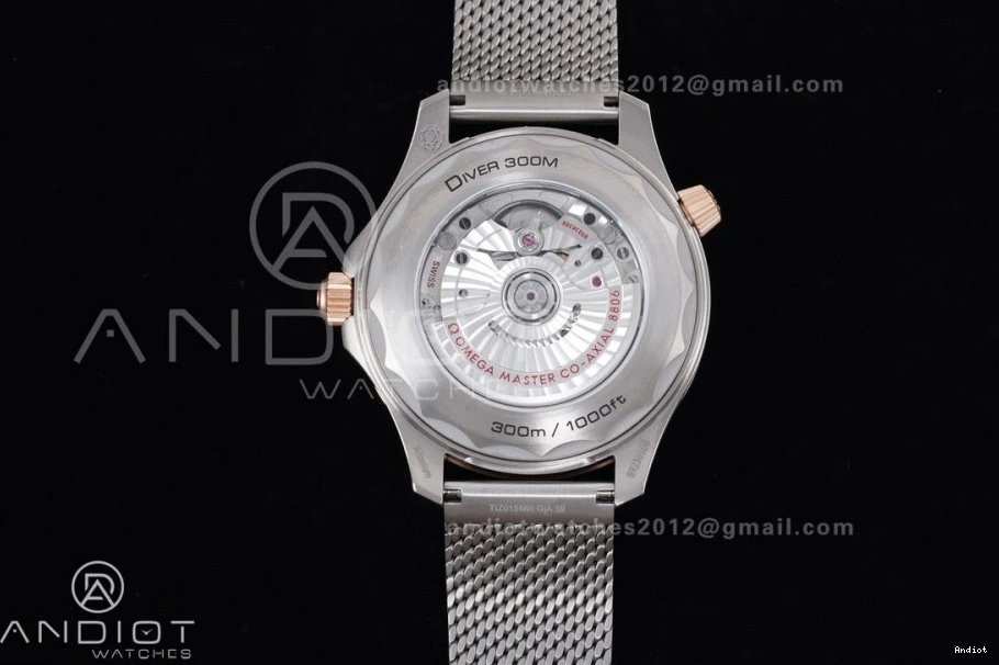 Seamaster on 1:1 VSF Best Mesh Rose Diver Green 300M Edition Dial A8806 Bracelet Gold 1224